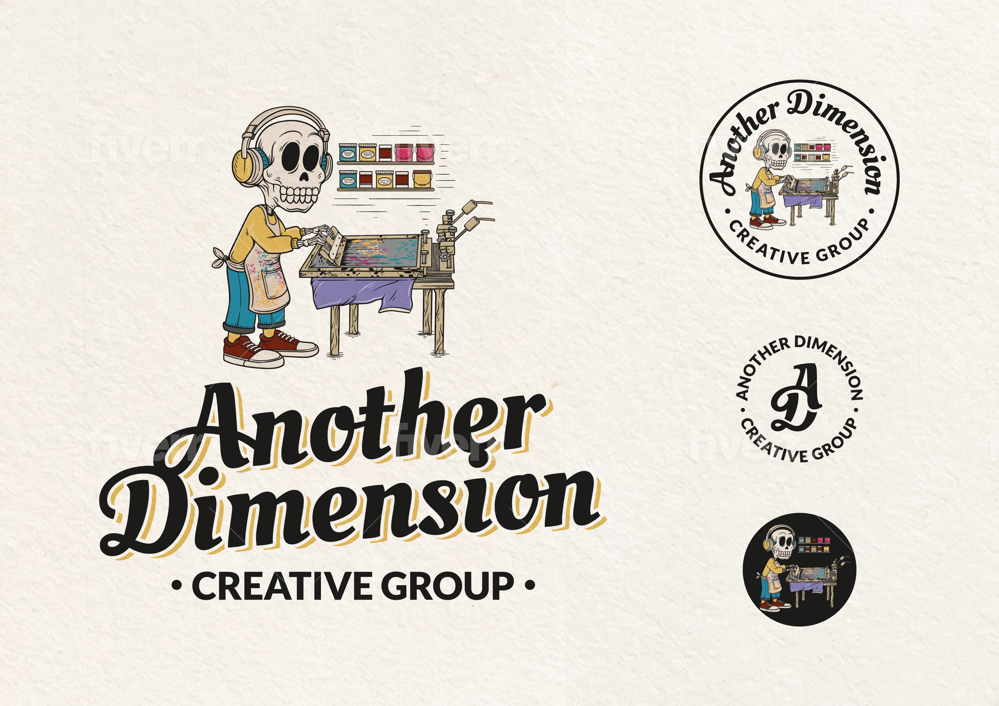Brand starter pack with logo design and printed apparel